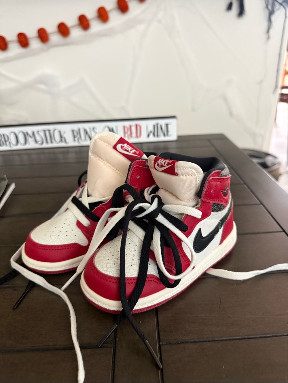 Nike Kids White, Red & Black High-Top Sneakers